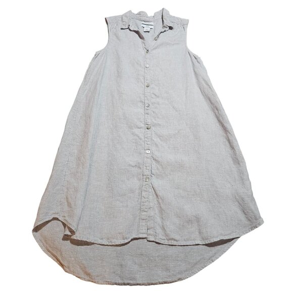 Halston 100% Soft Linen Woman's Shirt Dress Small Beige Capsule - Picture 4 of 11